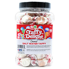 Taffy Delight Coconut Salt Water Taffy 16oz Jar 